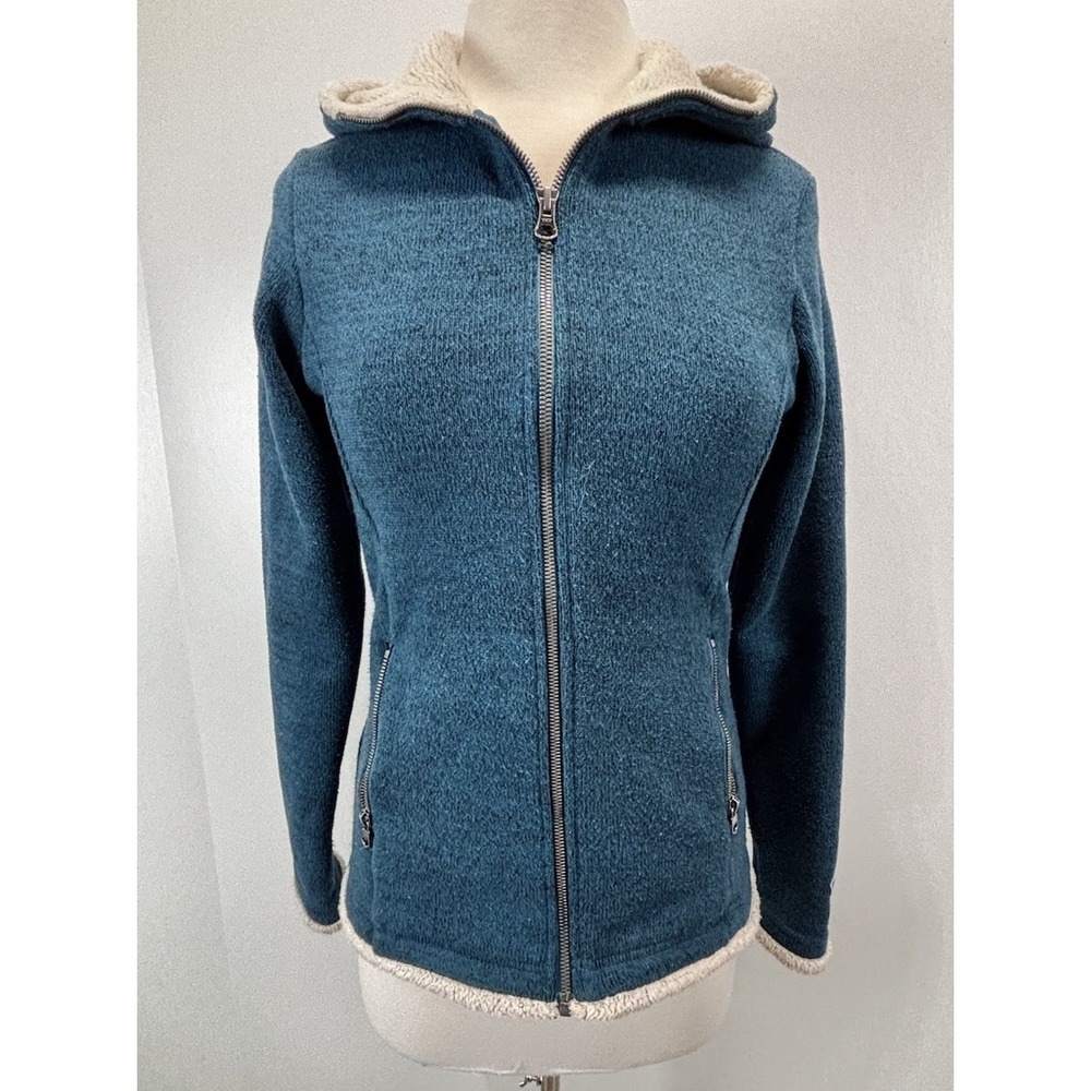 Kuhl Jacket Alfpaca Fleece Hooded Full Zip Outdoors Sz Small Women Sherpa Lined